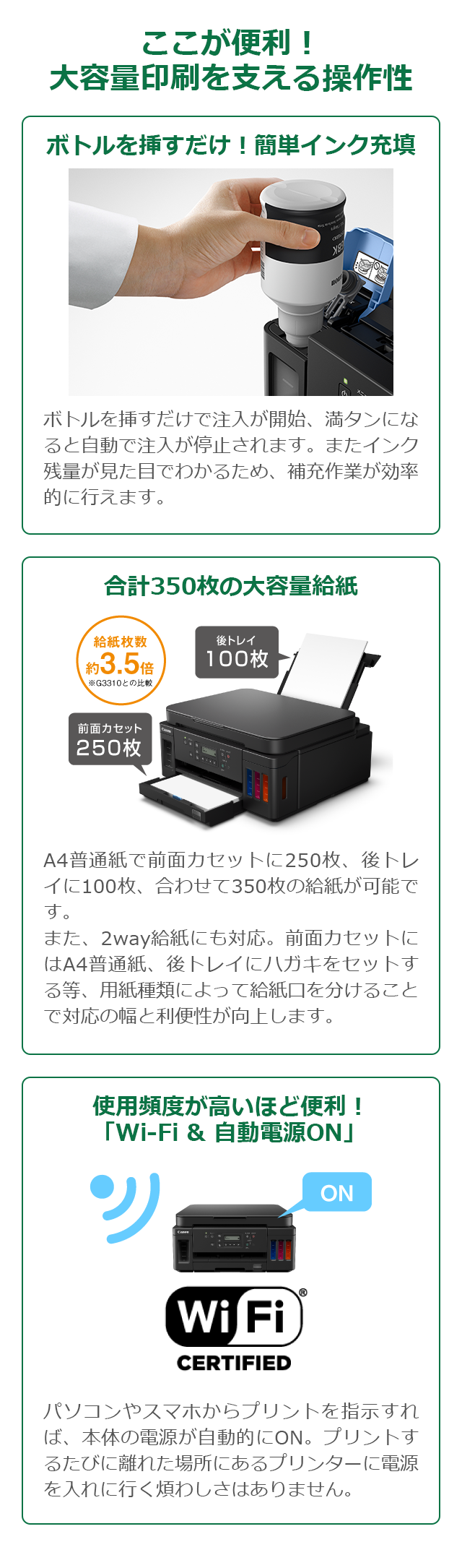 キヤノン ギガタンク搭載プリンター Gシリーズ G7030 G6030 G5030 Gm4030 Gm30 G3360 G1310 キヤノンオンラインショップ