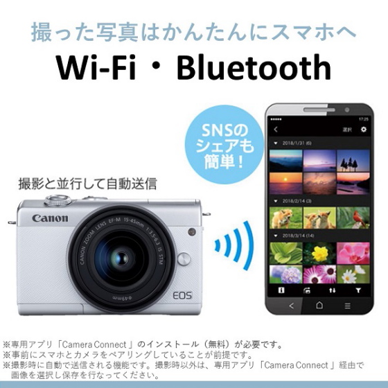 販売終了】EOS M200(ブラック)・ダブルズームキット:ミラーレスカメラ 