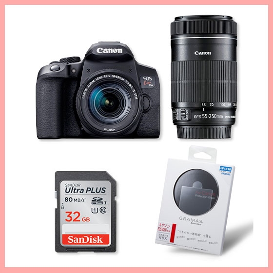 Canon EOS Kiss X8i ダブルズームセット　カメラケース付きCD-