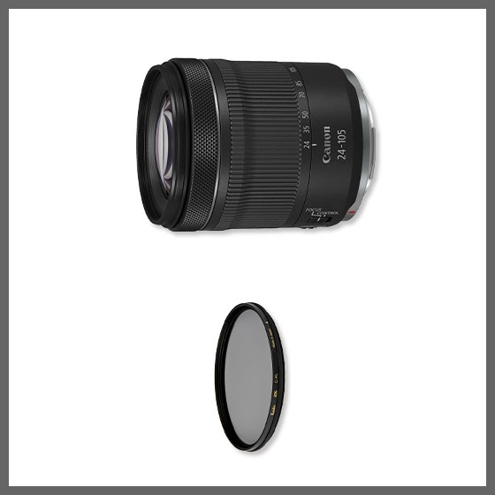 RFレンズ RF24-105mm F4-7.1 IS STM＋PLフィルターセット □納期約2～3