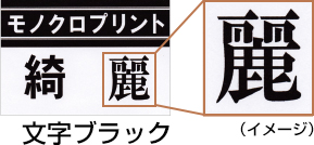モノクロプリント 文字ブラックのイメージ